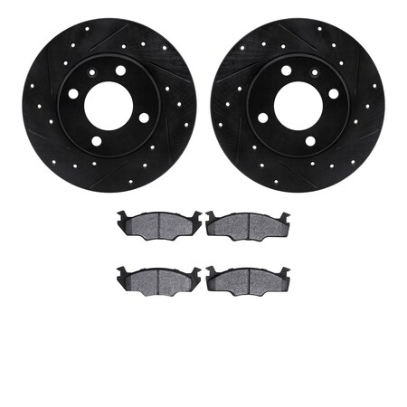 Dynamic Friction Co 8502-74078, Rotors-Drilled and Slotted-Black with 5000 Advanced Brake Pads, Zinc Coated 8502-74078